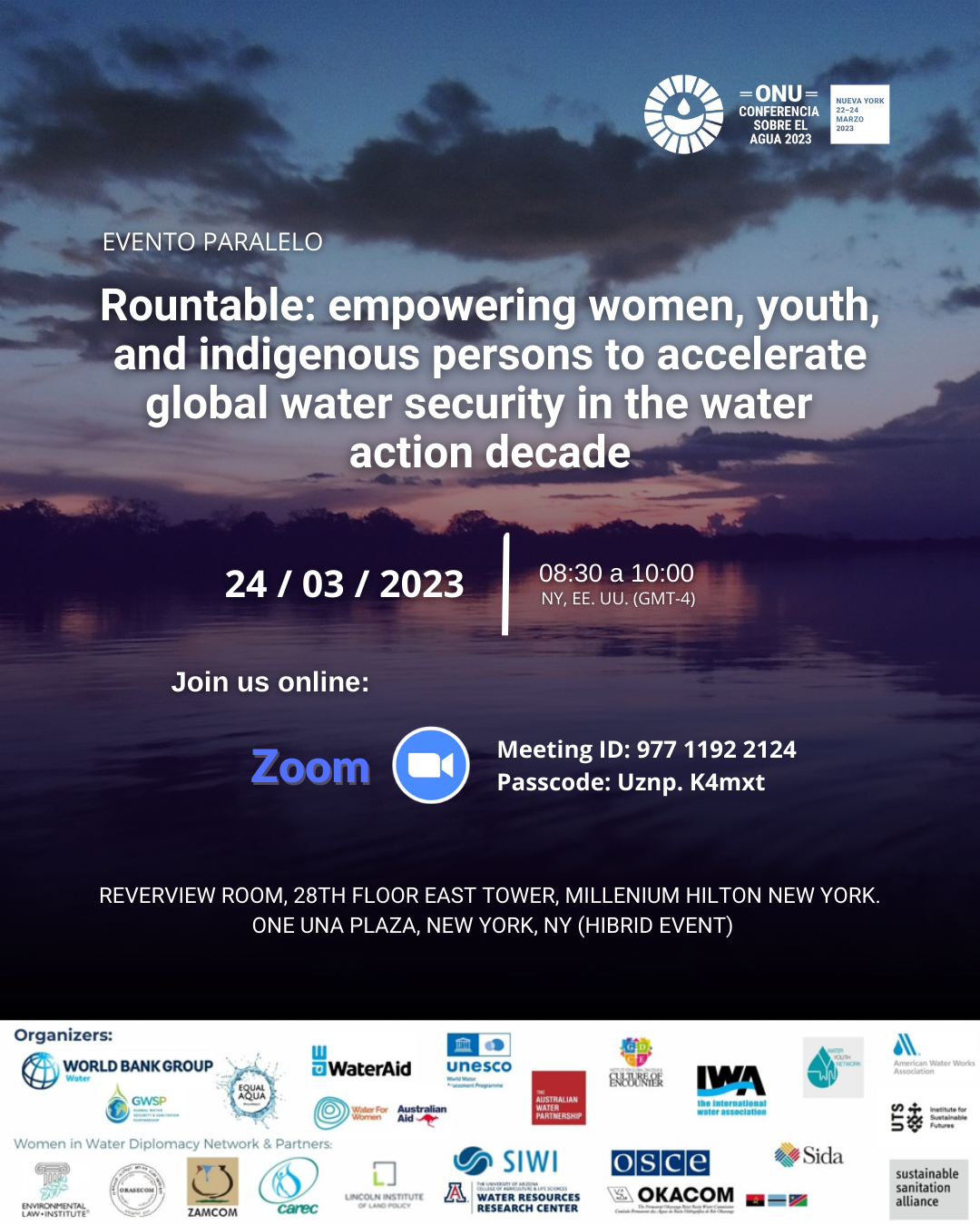 Rountable: empowering women, youth, and indigenous persons to accelerate global water security in the water action decade